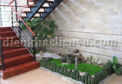 Tiểu cảnh trong nhà - gầm cầu thang Tiểu cảnh trong nhà - gầm cầu thang