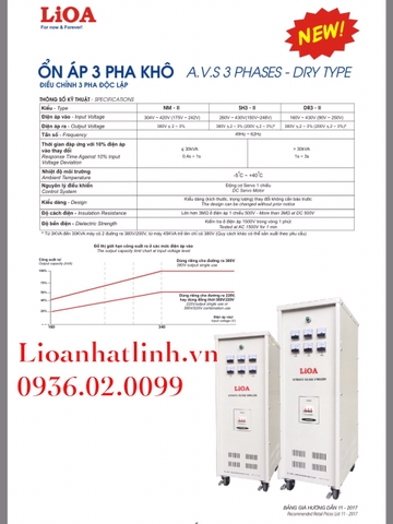 ỔN ÁP LIOA 3 PHA 100K DẢI RỘNG DR3