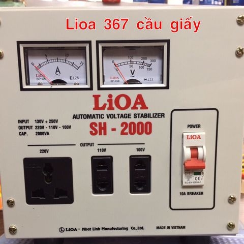 Ổn áp Lioa nhat linh 2000W dải 130v ~250v