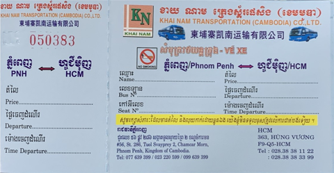 Vé xe khách tuyến Việt Nam - Campuchia