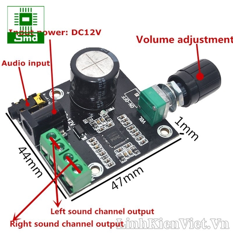 Module KĐ ClassD 2x15W (PAM8610) Bộ Full