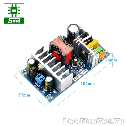 Module nguồn xung 100W AC- DC (12V, 8A)