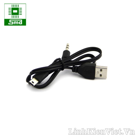 Cable usb hai đầu ra mini và audio 3.5mm