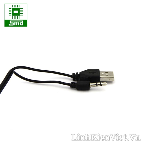 Cable usb hai đầu ra mini và audio 3.5mm