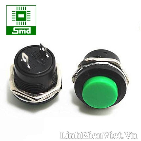 Nút nhấn R13-507 16MM (Nhấn nhả - Màu Xanh)