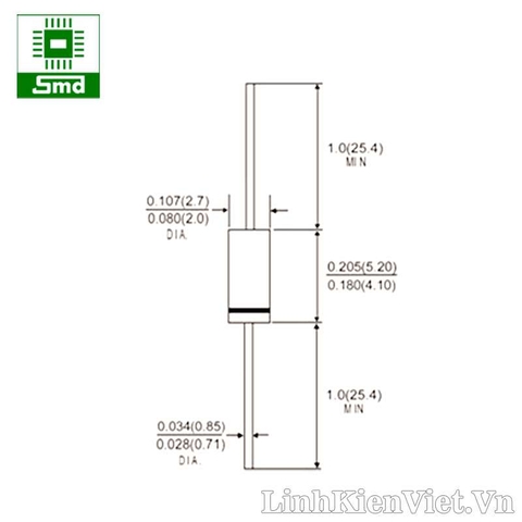 Diode Zener 1N4734A 5V6 1W DIP (DO-41 Glass)