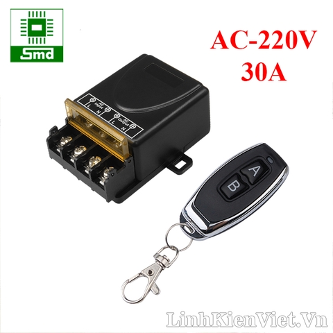 Bộ công tắc điều khiển từ xa công suất cao RF433 3000w 30A 220V nhiều chế độ học lệnh__P1-11