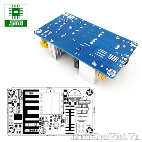 Module nguồn xung hai đầu ra 100W AC-DC (24V-4A / 12V-5A)