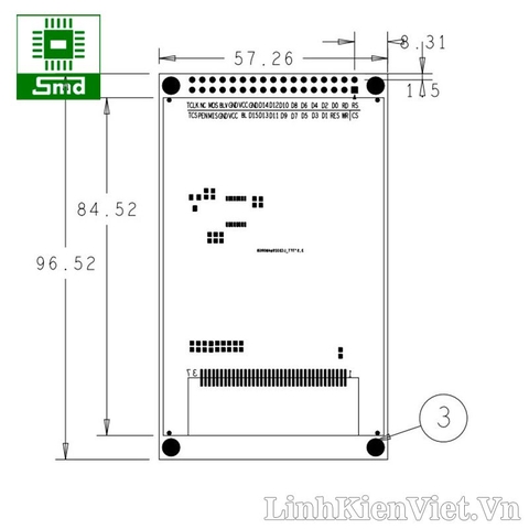 Màn hình LCD TFT 3.5 320x480 ILI9486 (cảm ứng)