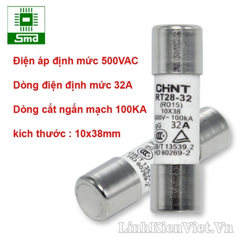 Cầu chì Chint 10x38 32A (RT28-32)