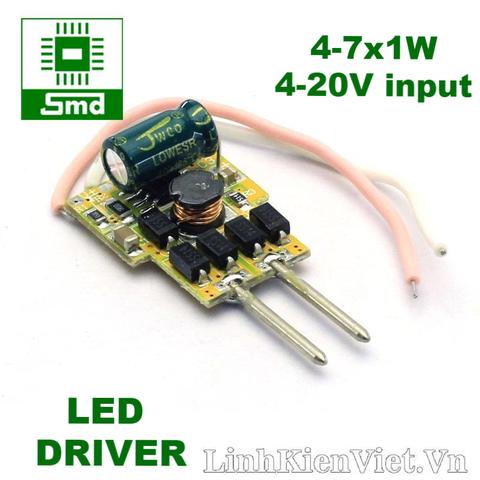 4-7x1W Led driver 4-20V (Boost)