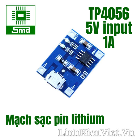 Mạch sạc pin lithium 1A TP4056 (Cổng Micro)