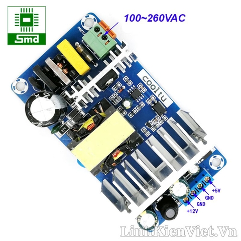 Module nguồn xung hai đầu ra 100W AC-DC (12V-8A / 5V-1A)