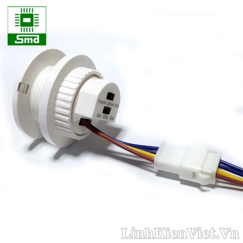 Công tắc cảm biến chuyển động hồng ngoại bật tắt đèn tự động 220V - Có điều chỉnh thời gian và độ nhạy