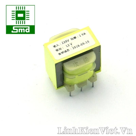 Biến áp 220V-12V (1W-80mA) có chân hàn PCB