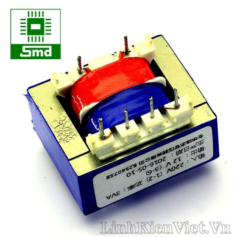 Biến áp 220V-12V (3W - 250mA) có chân hàn PCB