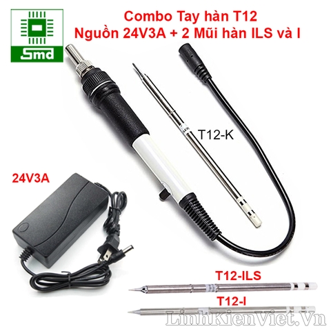 Combo Tay hàn T12 mini cầm tay (Kèm nguồn 24V 3A )