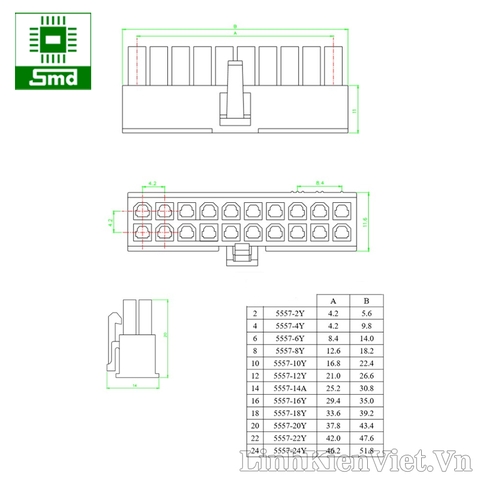 Chân nối nhanh 5557 4.2mm Cái