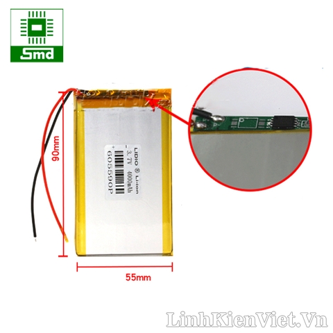 Pin lithium 605590 4000mAh 3.7V