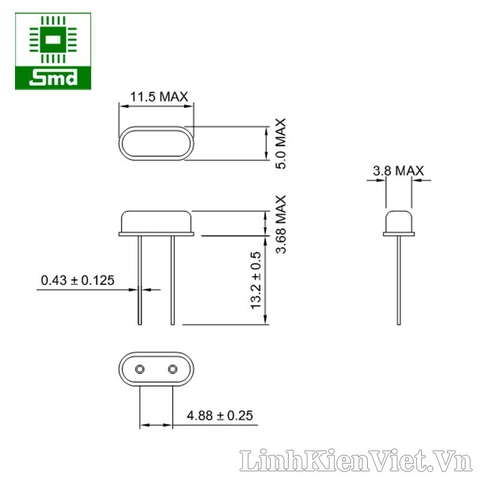 Thạch anh 49S 6.7458Mhz ( RF 433 crystall)