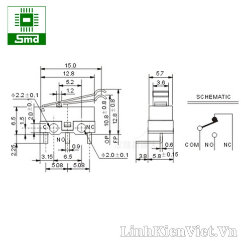 Công tắc hành trình 13x6mm (1A)