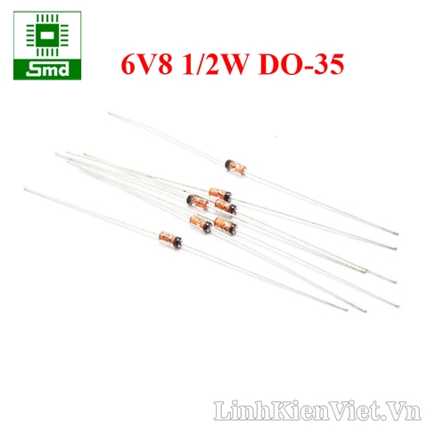 Diode Zener 6V8 1/2W DIP (DO-35 Glass)