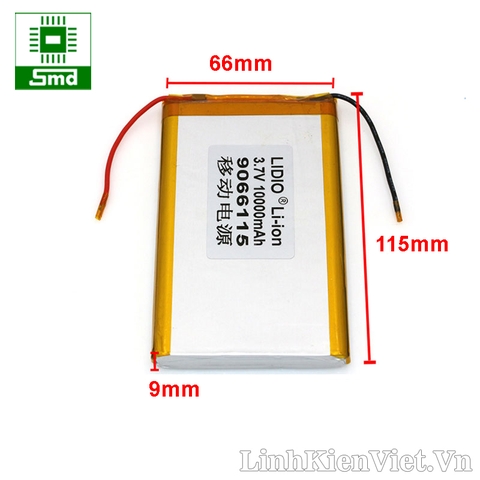 Pin lithium 9066115 10000mAh 3.7V