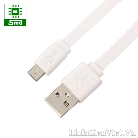 Cáp micro USB 30cm màu trắng