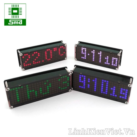 Đồng hồ LED Matrix Mini V2 (Màu xanh dương)