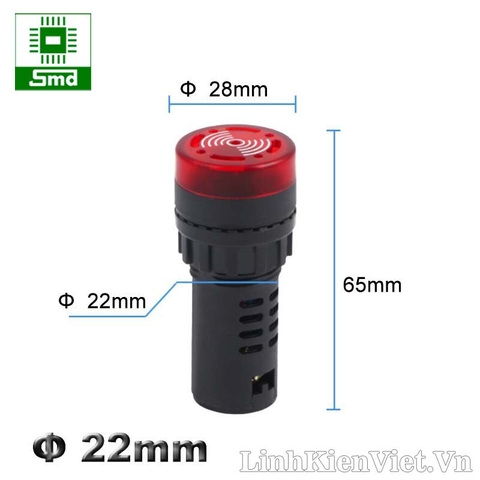 Loa Đèn AC/DC12V AD16-22SM12R màu đỏ