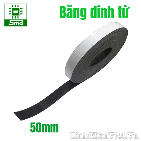 Băng dính cao su từ tính cực N, rộng 50mm cho xe tự hành AGV (1m)