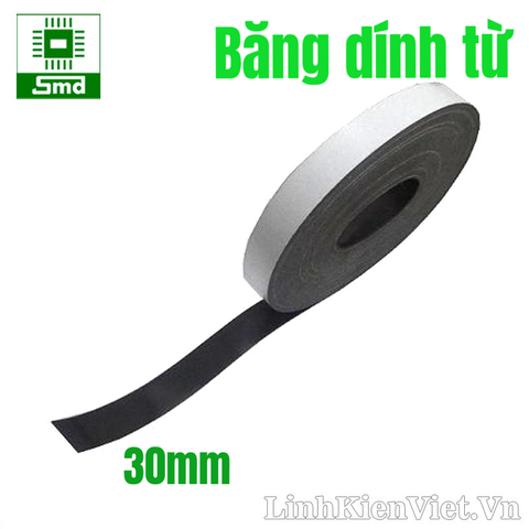 Băng dính cao su từ tính cực N, rộng 30mm cho xe tự hành AGV(1m)