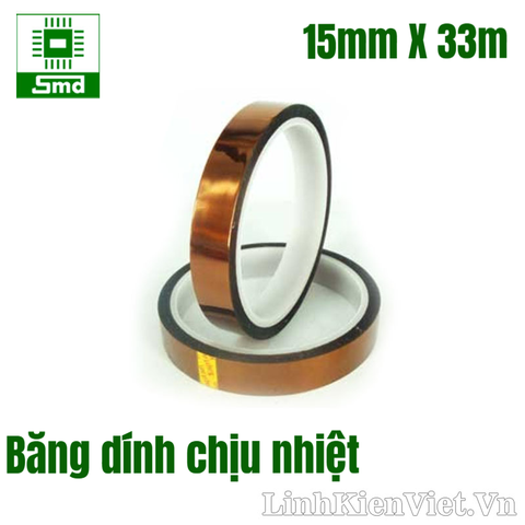 Băng dính chịu nhiệt 15mm (độ dài 33m)