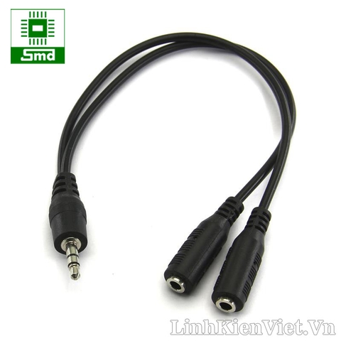 Cable mở rộng audio 3.5mm ra hai đầu cái