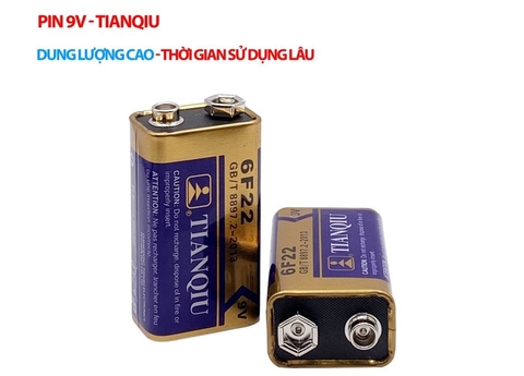 Pin 9V Tianqui 6F22, pin thay mic karaoke loại tốt