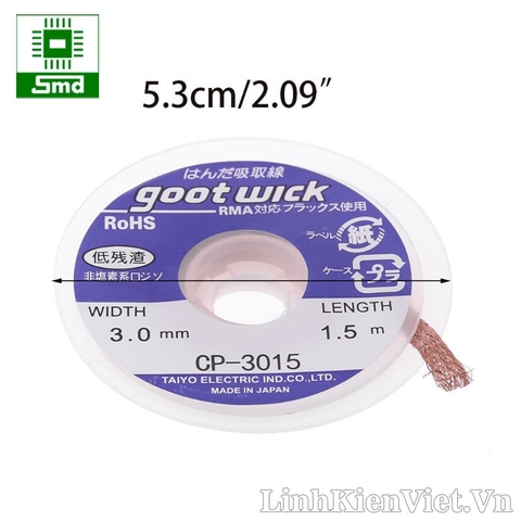 Dây hút thiếc Goot Wick 3mm - 1.5M (CP-3015)