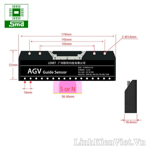 Cảm biến điều hướng AGV 16bit D-MNSV6-X16 (Đặt hàng)