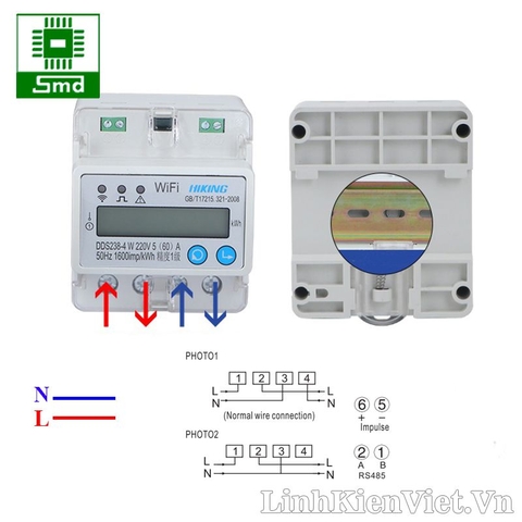 Đồng hồ đo công suất WiFi - HIKING DDS238-4 W 5(60A)