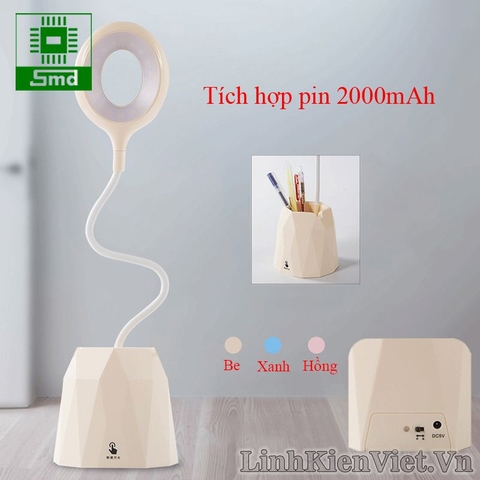 Đèn học để bàn chống cận 3 chế độ sáng (pin 2000mAh- Xanh)