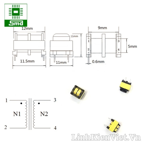 Cuộn lọc EE10 10mH lõi đồng 0.2mm (9x5mm)