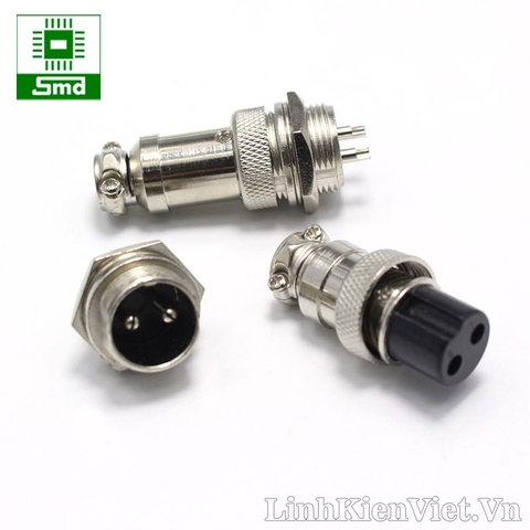 GX16-2P Đầu nối nhanh 2 chân vỏ sắt 16mm