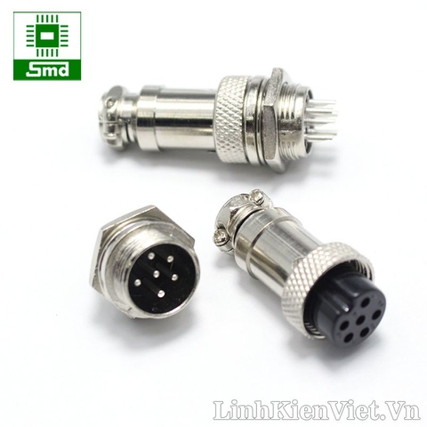 GX16-6P Đầu nối nhanh 6 chân vỏ sắt 16mm