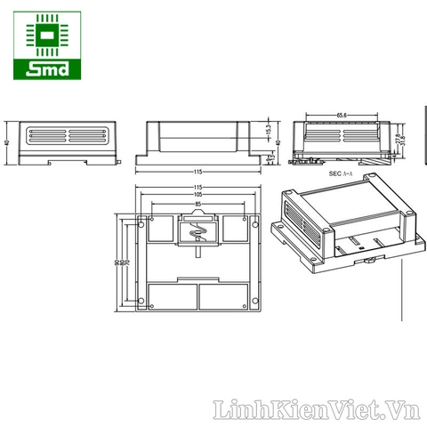 Hộp nhựa PLC 115x90x40