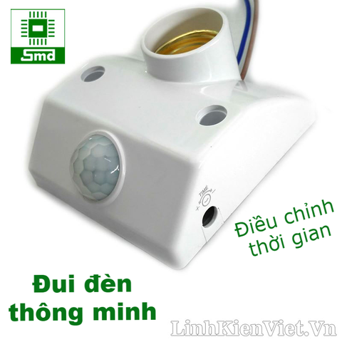 Đui đèn E27 kèm cảm biến nhiệt chuyển động