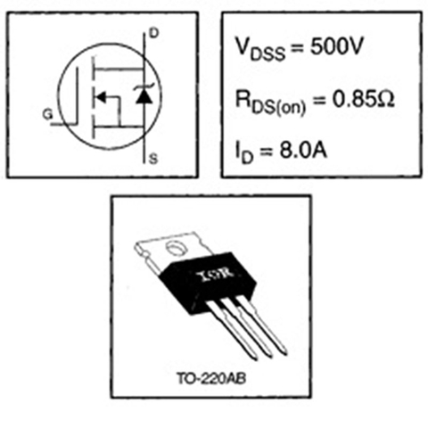 IRF840 N Channel mosfet 8A - 500V TO-220