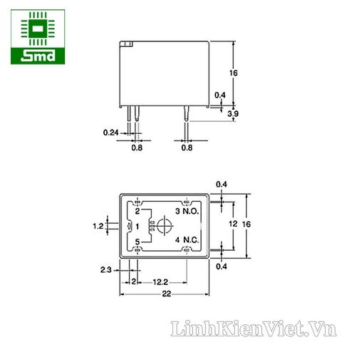 Relay 5V10A 5 Chân JS1-5V-F