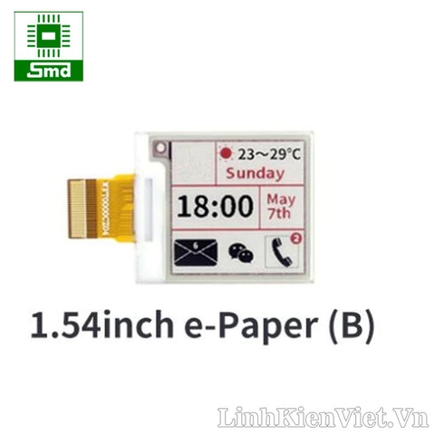 Màn hình Eink 1.54 3 màu giao tiếp SPI (200x200px đỏ, đen, trắng)