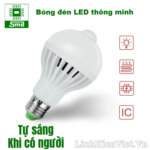 Đèn E27 kèm cảm biến nhiệt chuyển động