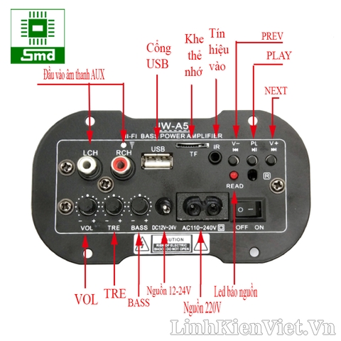 Module Loa USB Crown 220V