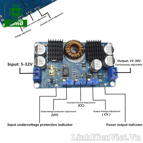 Module ổn áp Buck-Boost LTC3780 có chỉnh dòng 130W (Tự động tăng giảm điện áp)_A17-5